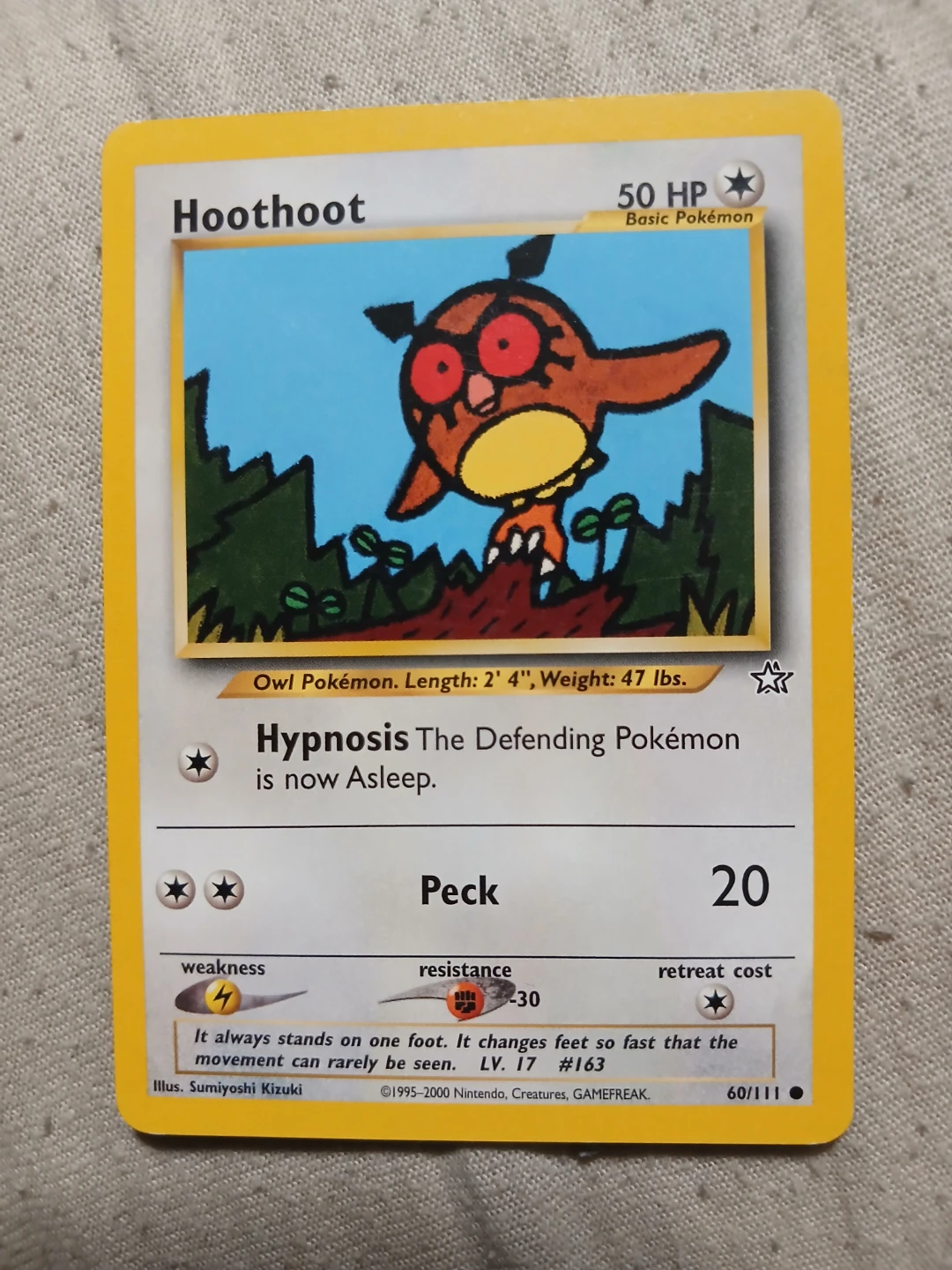 Hoothoot 60/111 1995-2000 Pokémon Card