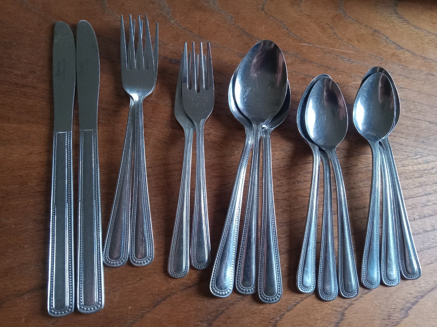 Rogers Stainless Steel 90's Beaded Edge Flatware