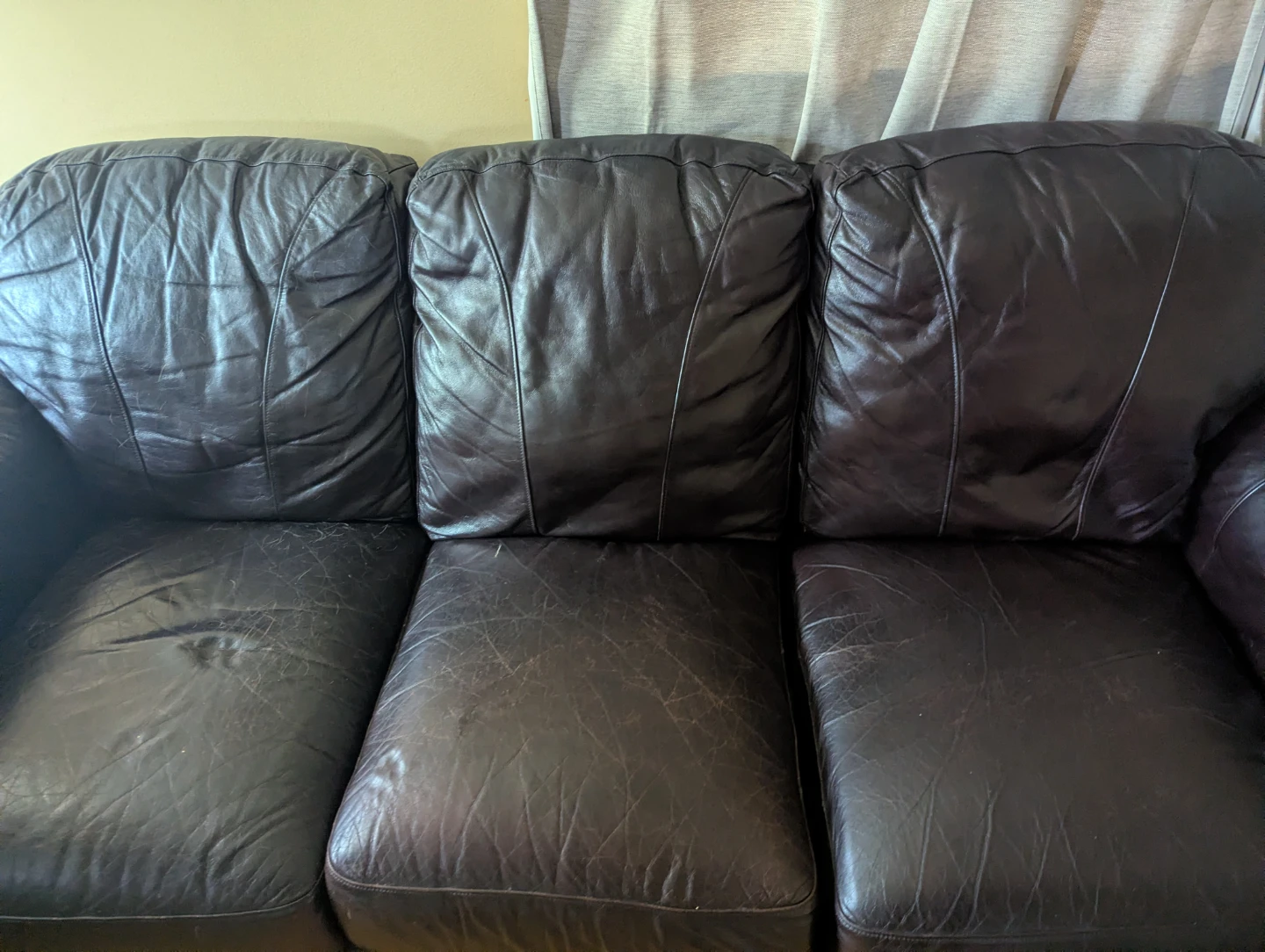 Dark Brown leather sofa - photo 2