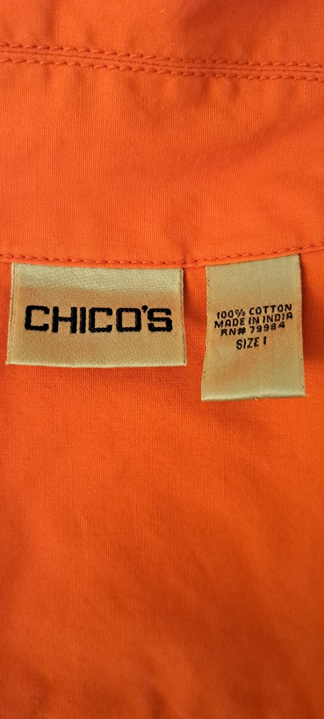 Chico's Orange Cotton Jacket - Size 1 - photo 2