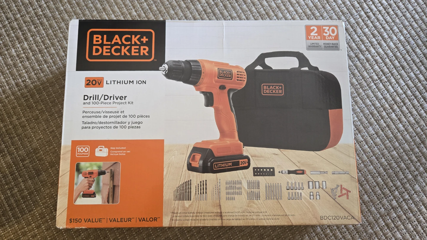 Black+Decker 20V Drill/Driver & 100-Piece Project Kit