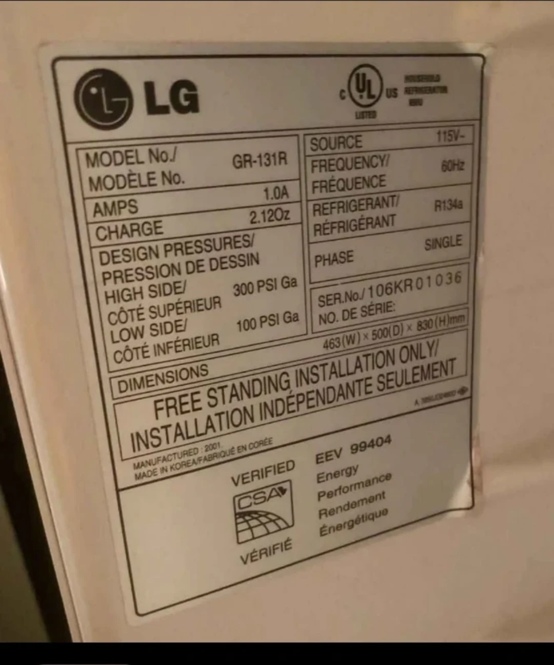 LG Mini Fridge - photo 4