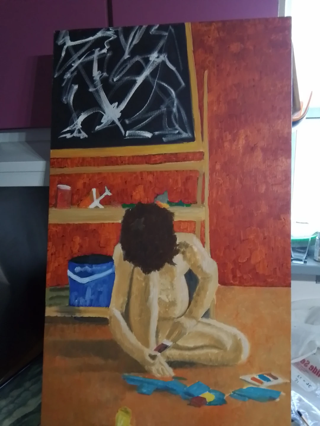 Striking Original Figurative Expressionist Oil Painting - photo 3