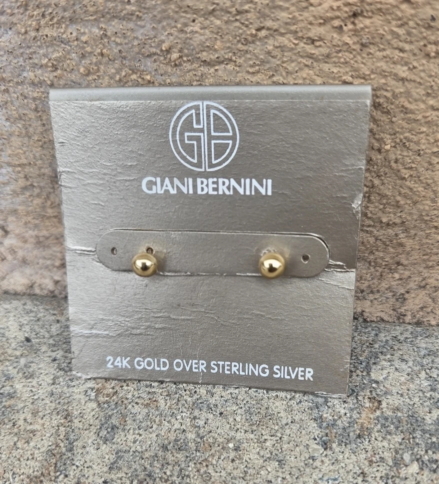 Giani Bernini 24K Gold Over Sterling Silver Ball Studs - photo 2