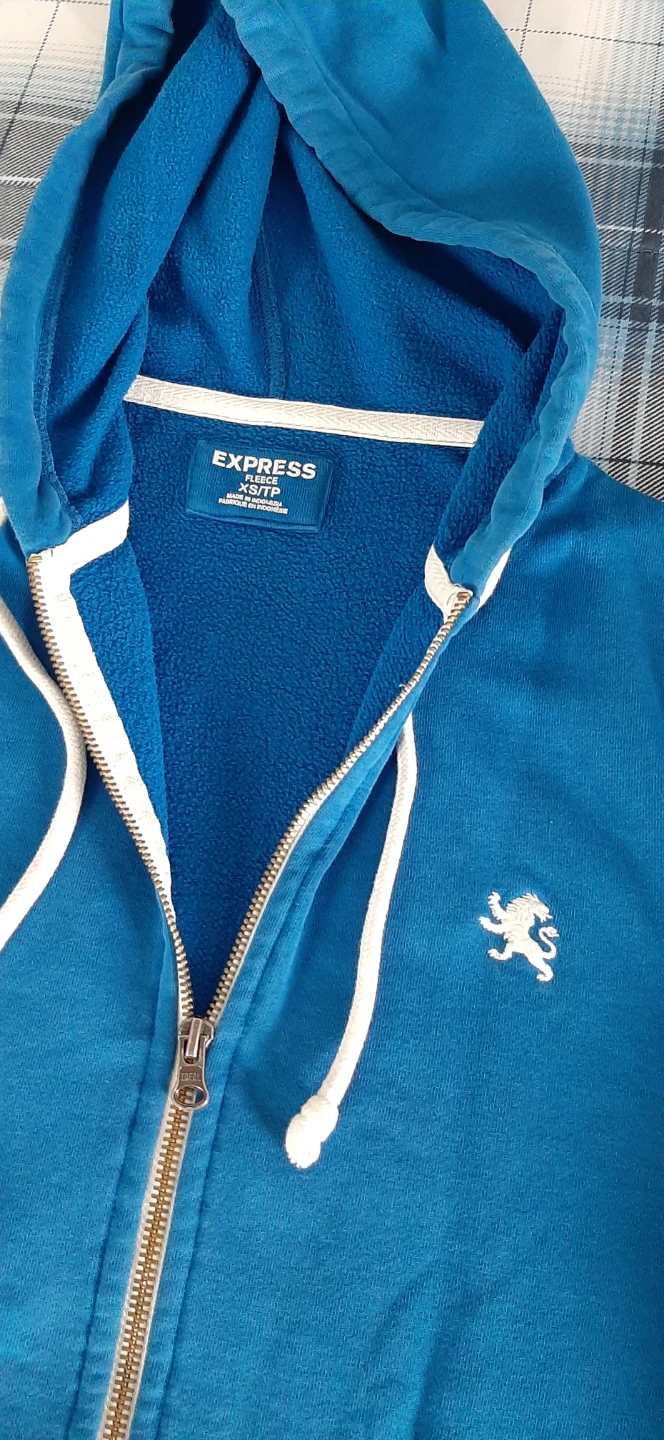 Express Blue Fleece Zip-Up Hoodie - photo 2