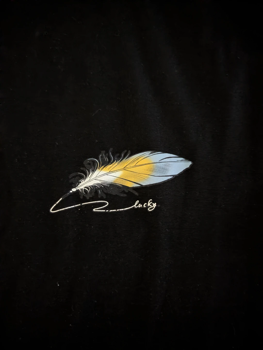 Black Fashions T-shirt with Lucky Feather Graphic - photo 2