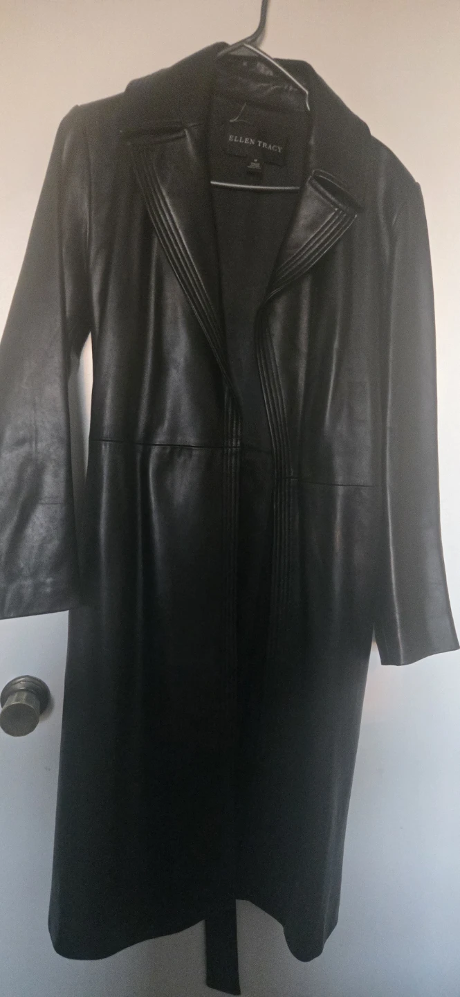 Ellen Tracy Black Leather Coat - photo 2