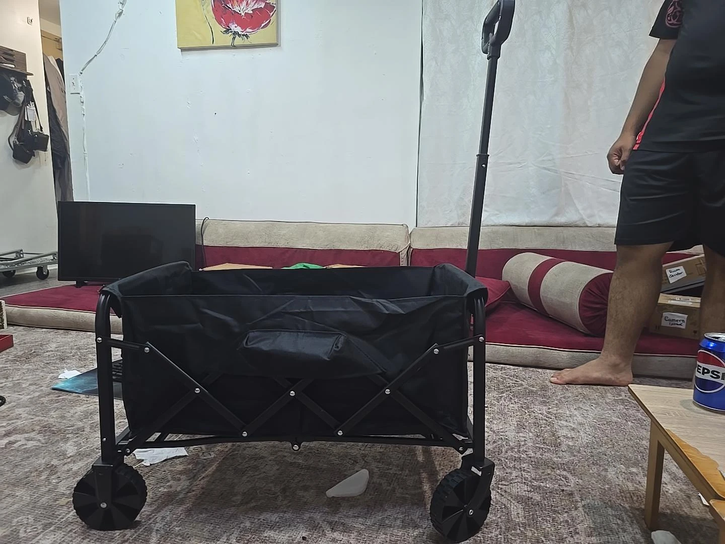 Collapsible Black Utility Wagon