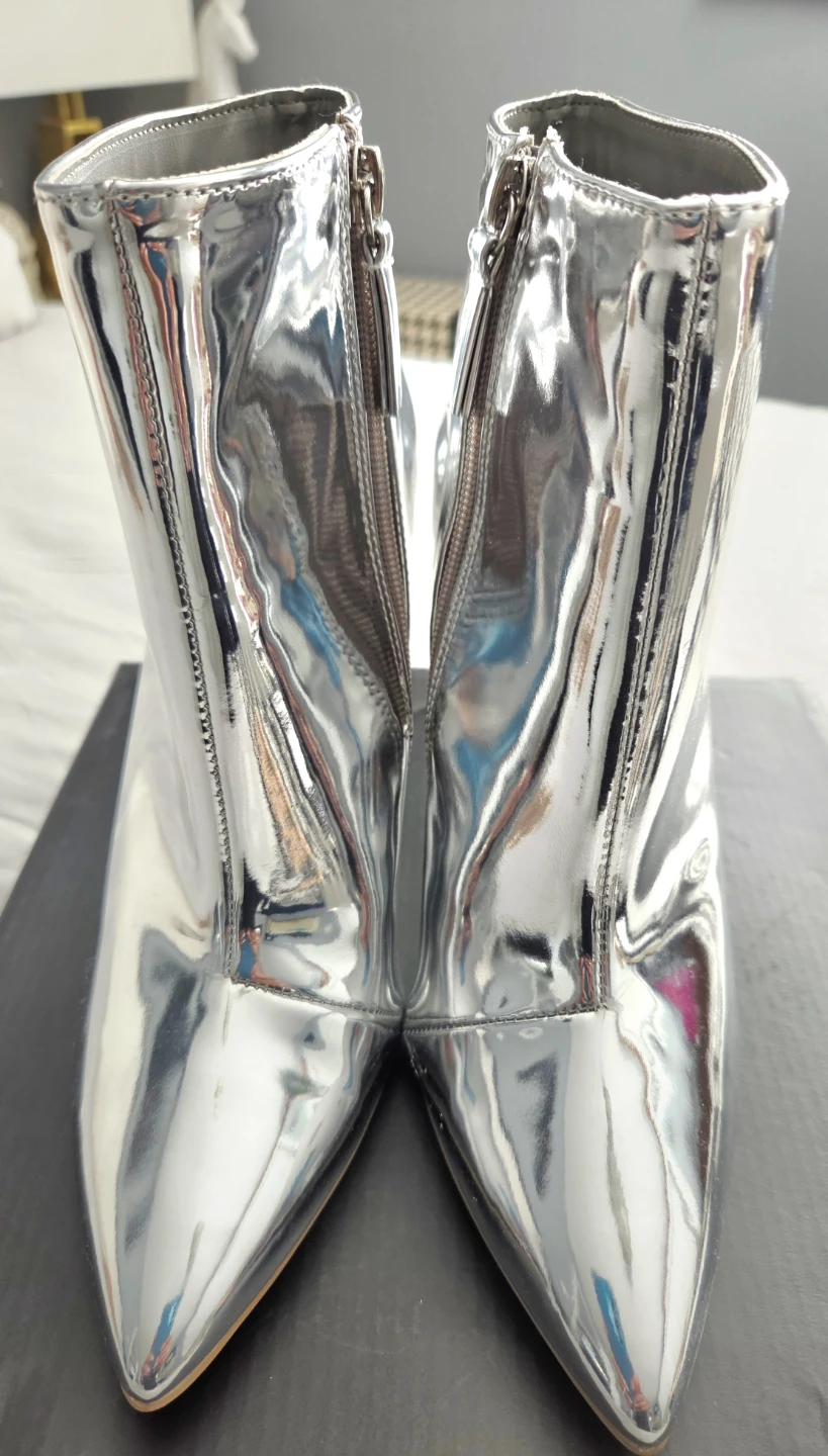 Silver Metallic Ankle Boots