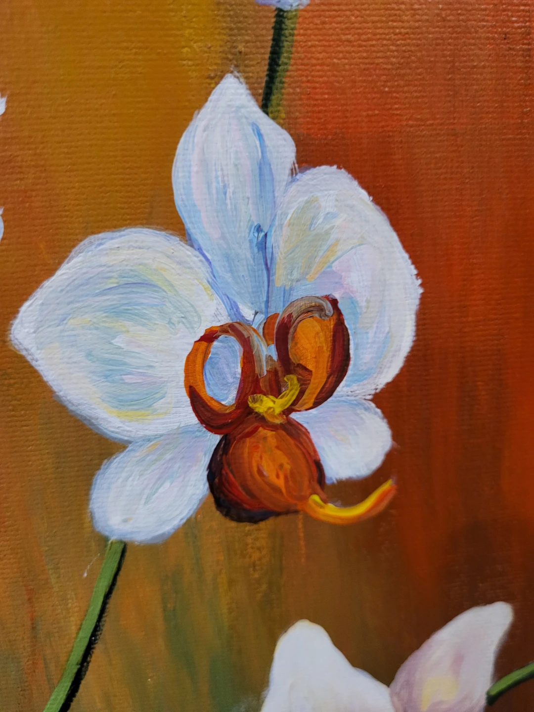 Orchid painting on canvas - photo 2
