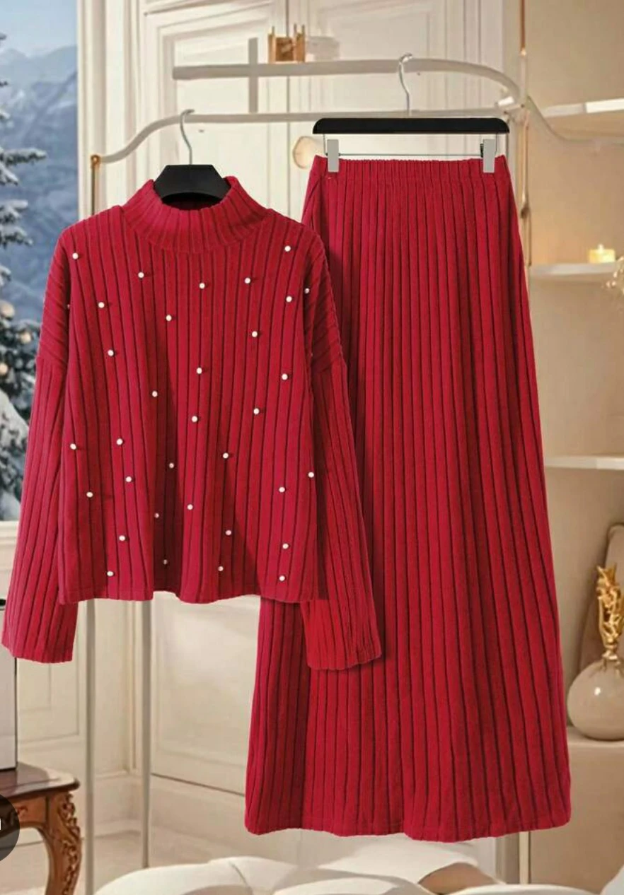 Red top and Skirt Set