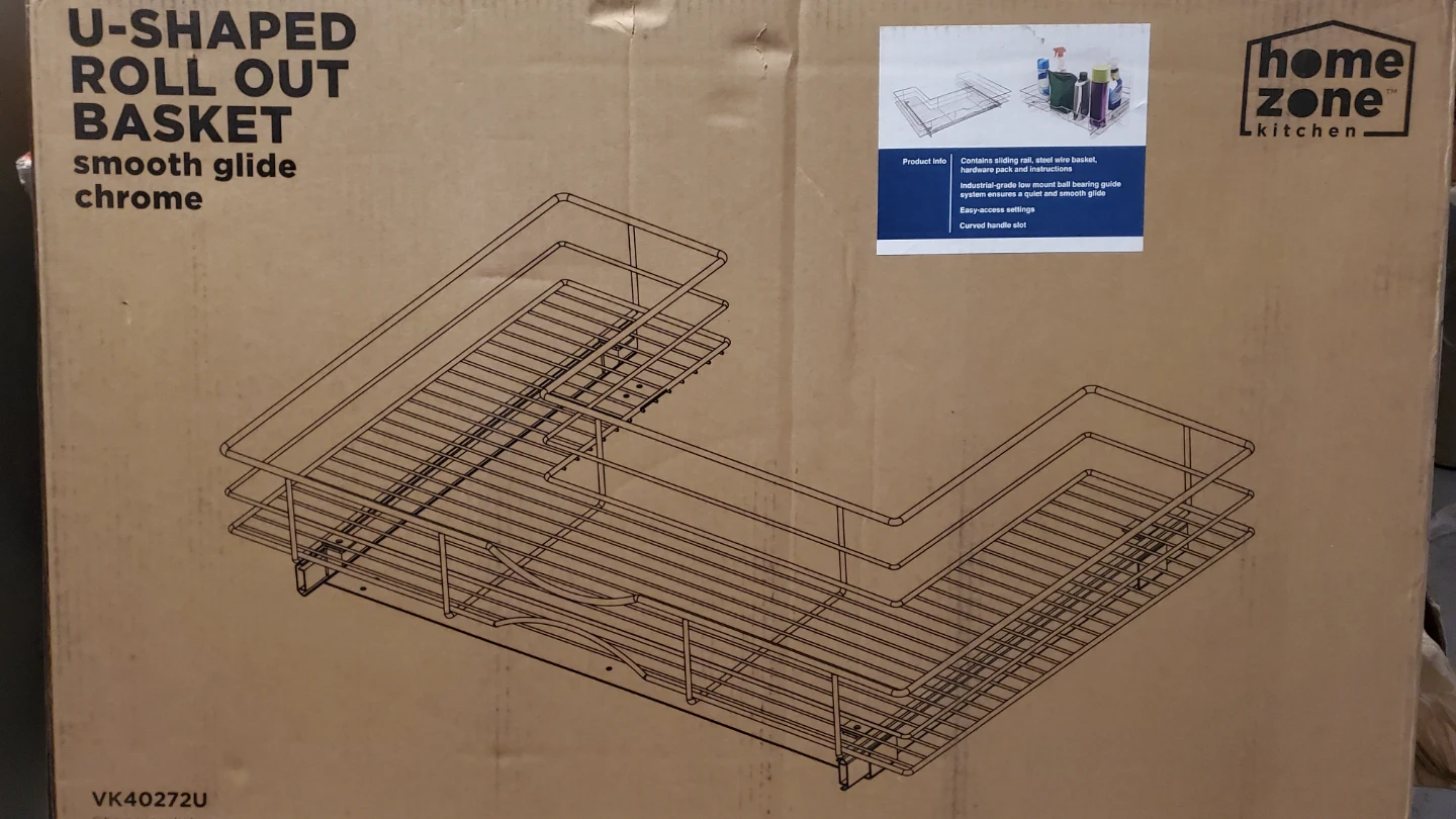 Home Zone Kitchen U-Shaped Roll Out Basket
