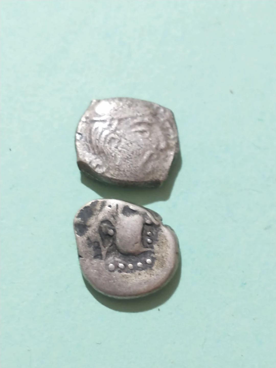 476-767 AD Maitraka Empire Ancient Silver Coins - photo 2