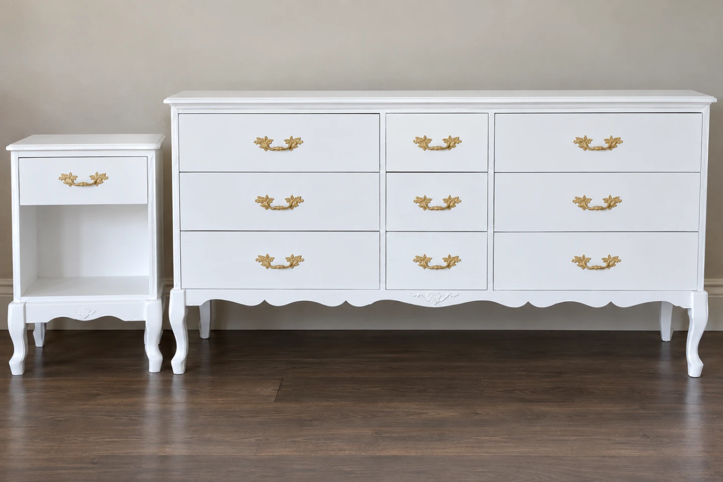 White Dresser with Gold Handles - photo 3