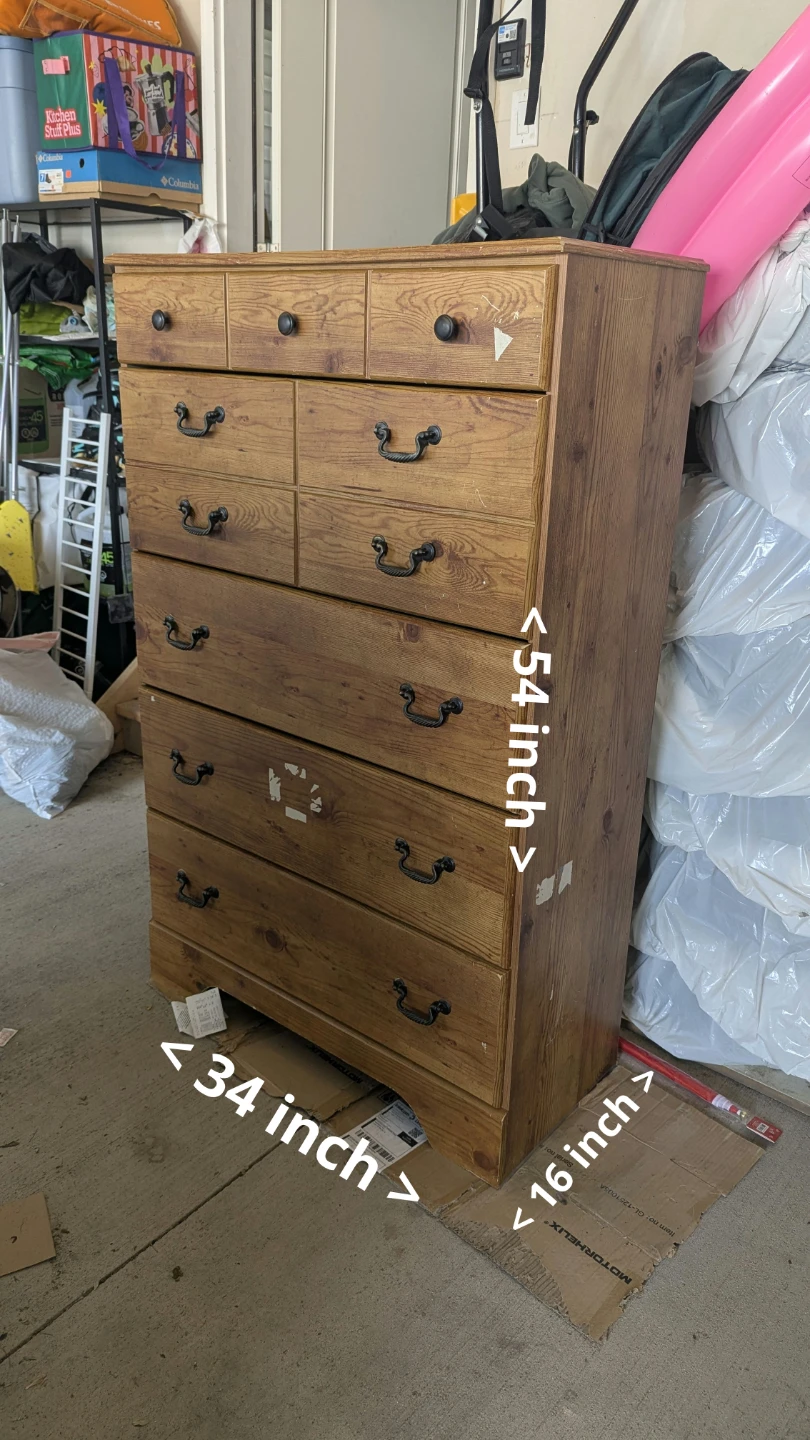 Tall wooden dresser in good shape - photo 2