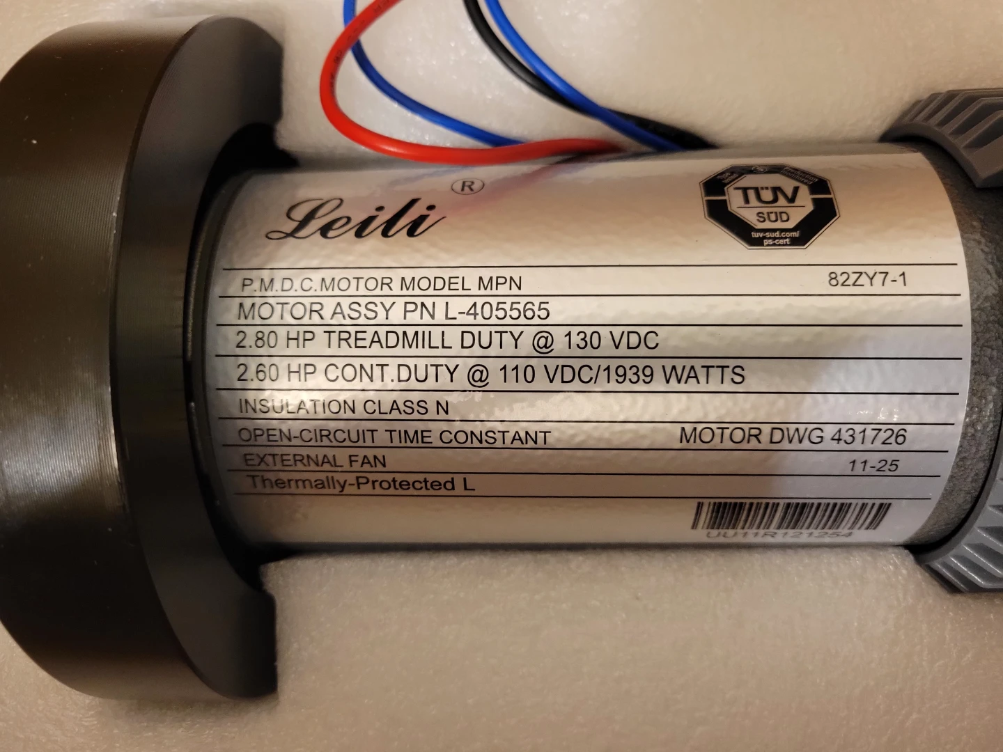 2.80 HP Treadmill Motor 82ZY7-1 NordicTrack ProForm - photo 2