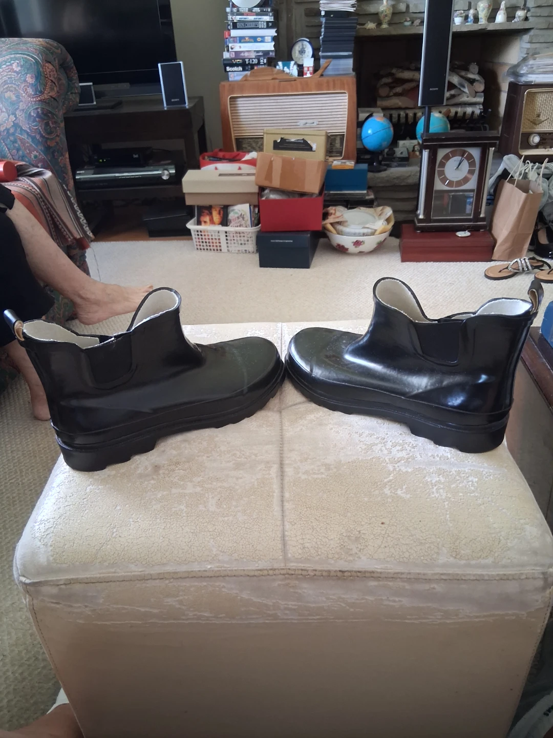 Black Rubber Chelsea Rain Boots - photo 2