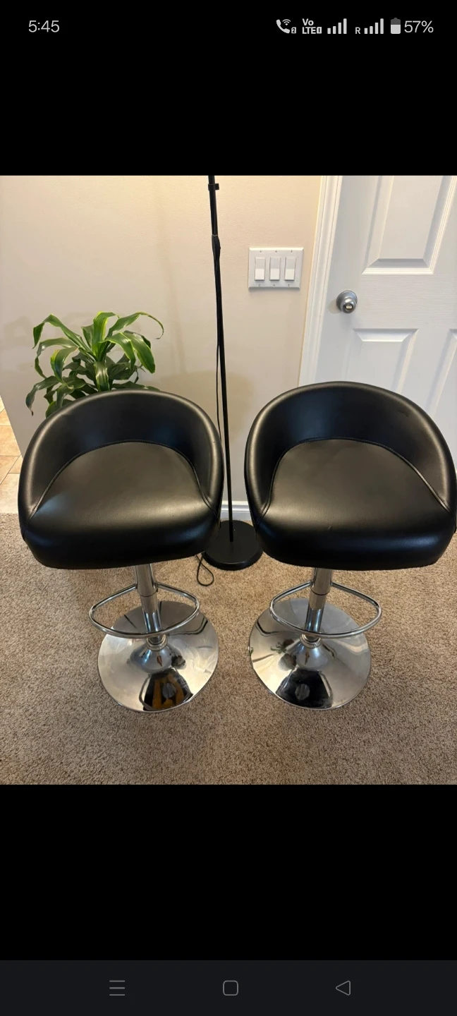 Pair of Black Swivel bar stools