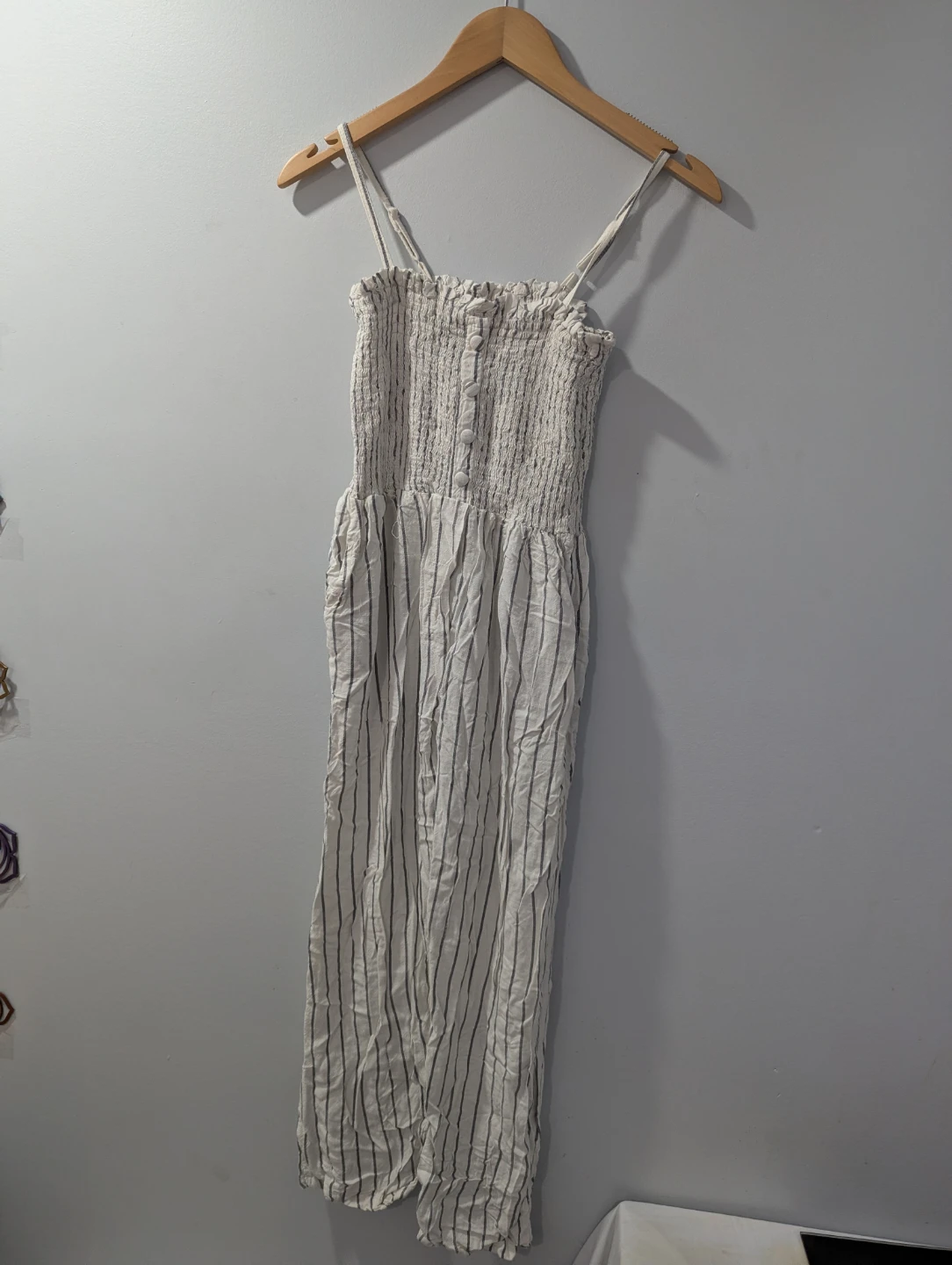 Striped Smocked Jumpsuit