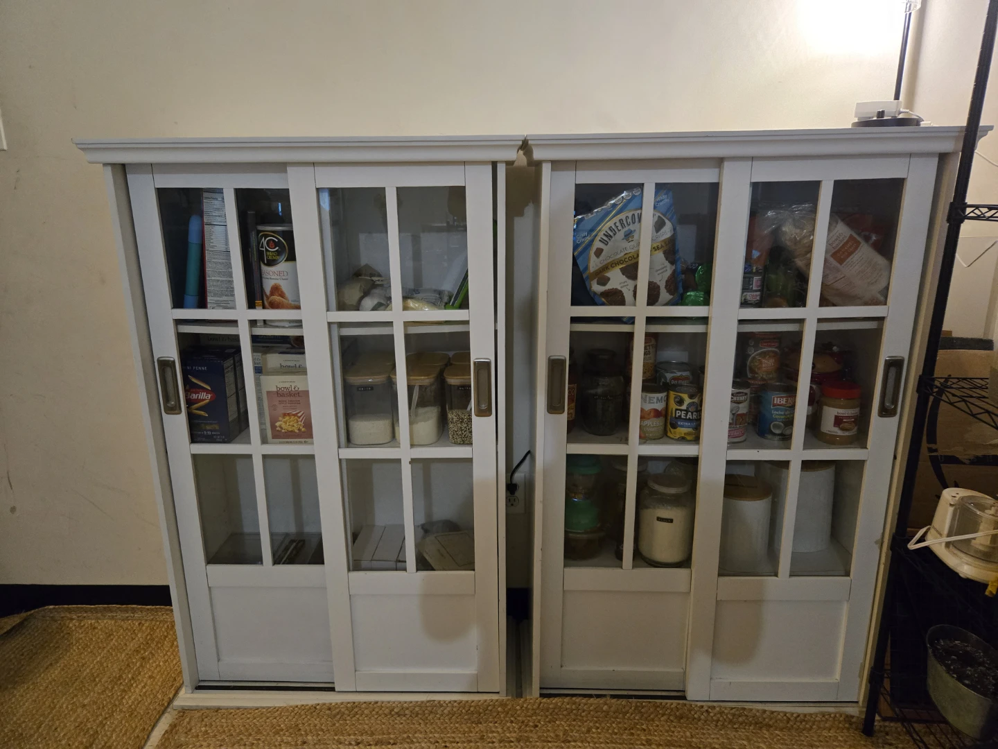 Set of Two White Glass-Door Cabinets - photo 3