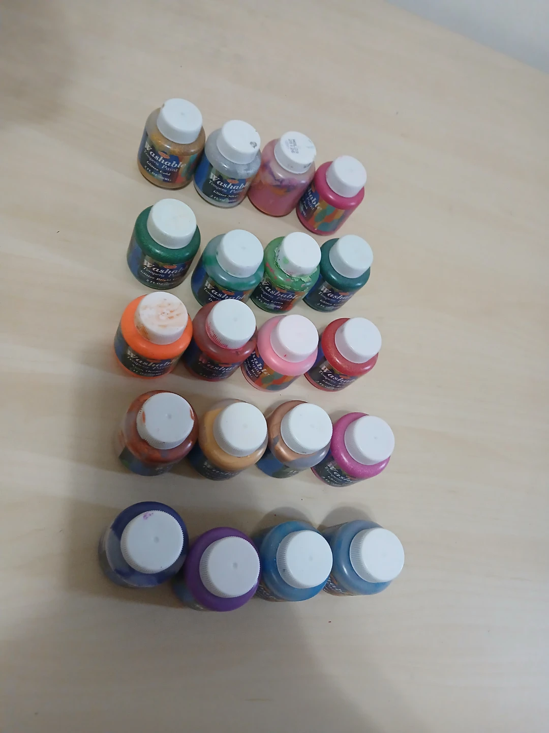 Used Set of 20 Washable Tempera Paint Bottles 🏈 - photo 2