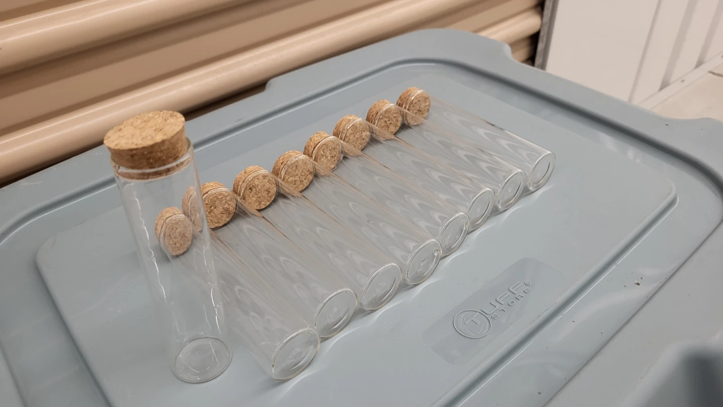 9 Glass Test Tubes with Corks - photo 2