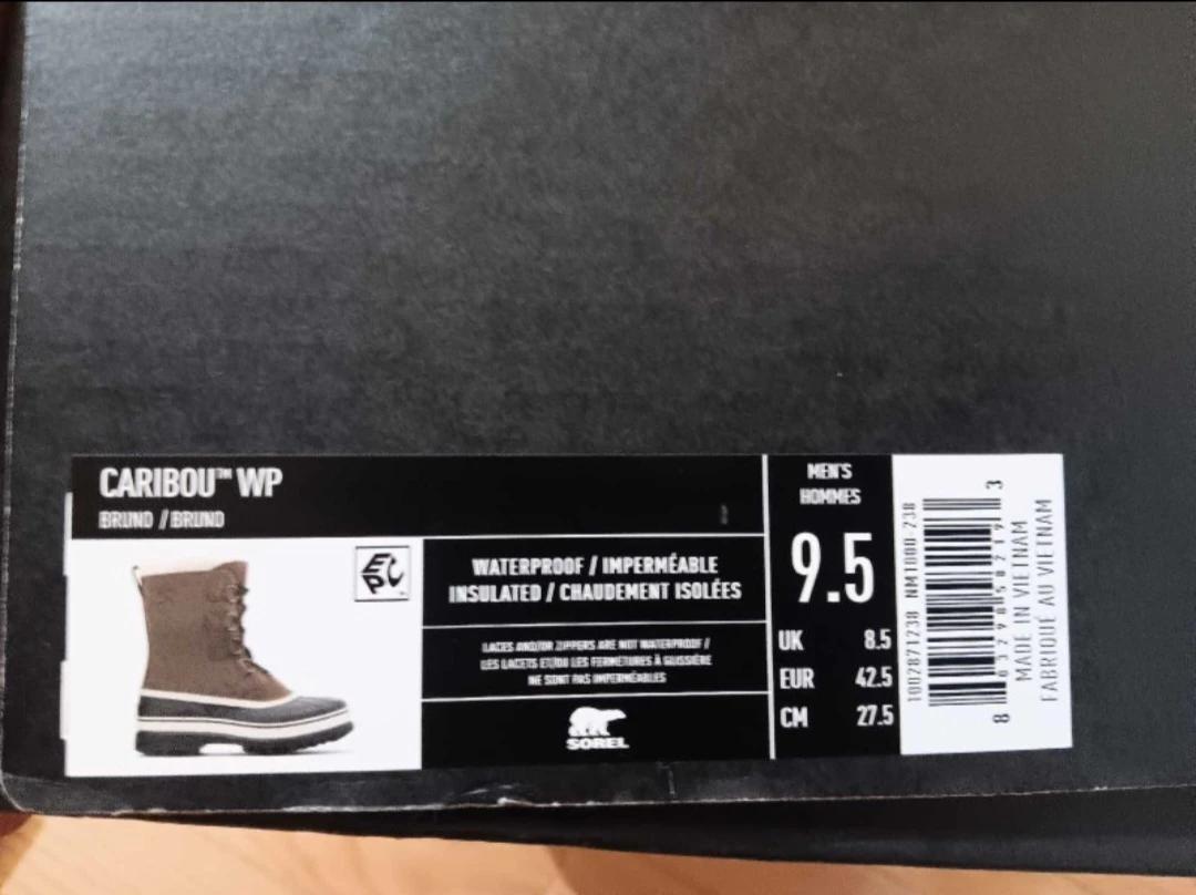 Bnwt 9.5 Men's SOREL Caribou Brown/Black Lace-Up Winter Boots - photo 2