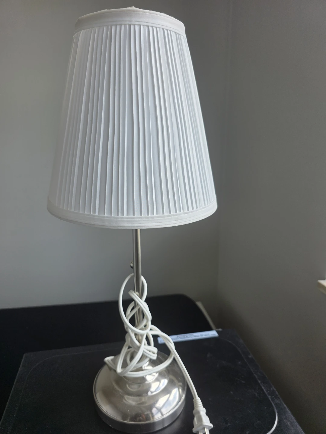 White Pleated Shade Table Lamp