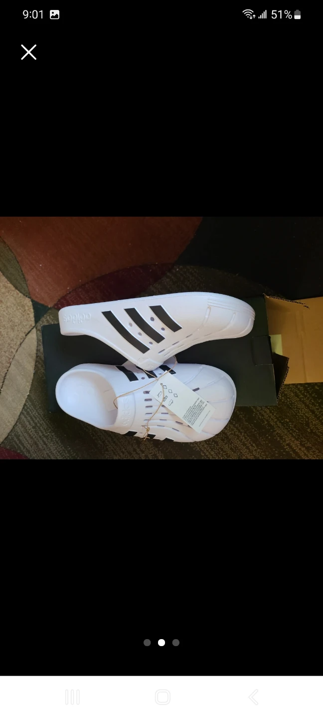 Adidas Adilette Clog Shoes White Men Size 9 - photo 2