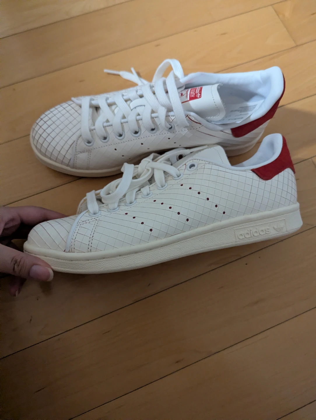 Adidas Stan Smith White and Red Sneakers