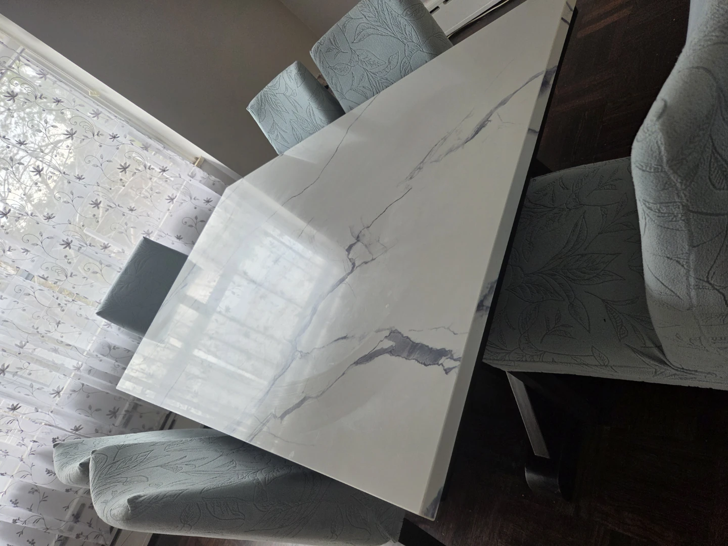 Marble table set with 6 chairs - photo 3
