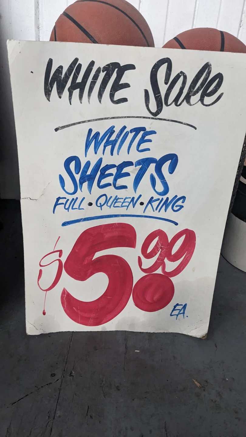 Vintage Honest Ed's White Sale Sign