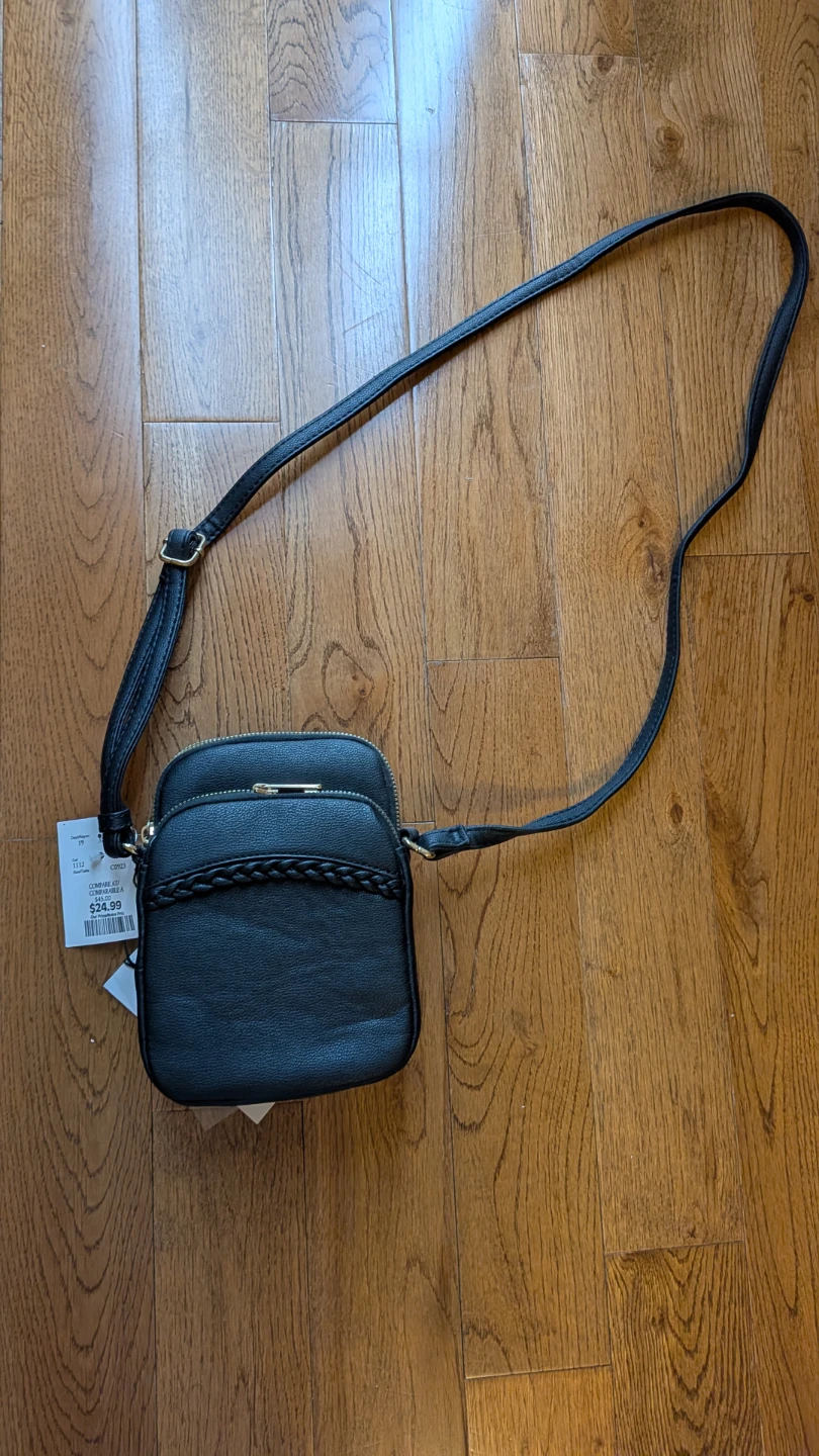 Black Vegan Cell Phone Crossbody Bag - photo 2