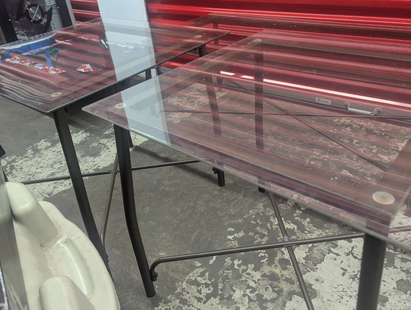 Two Metal and Glass Side Tables and coffee table - photo 4
