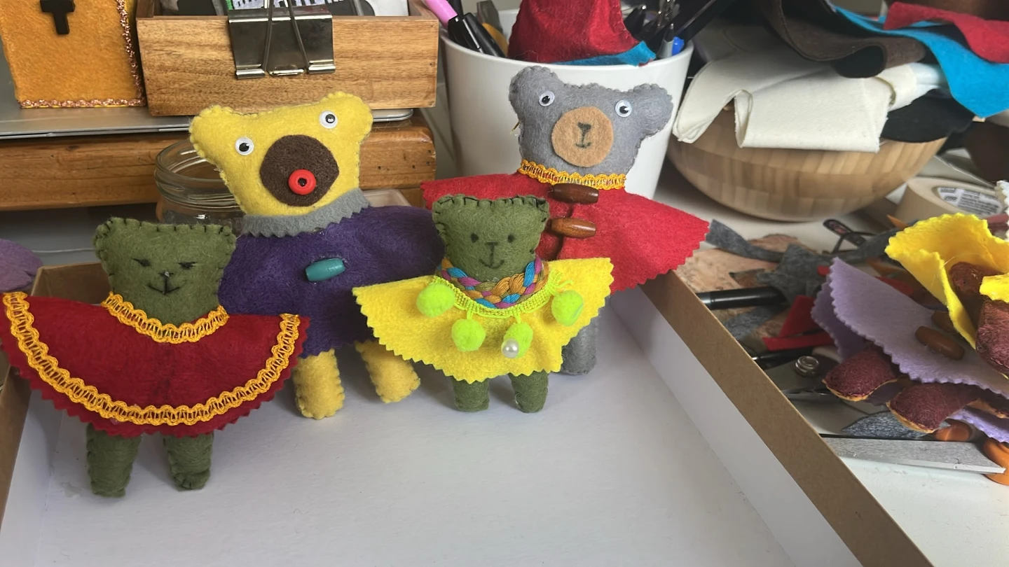 Handmade Felt Bears and Birds - photo 5