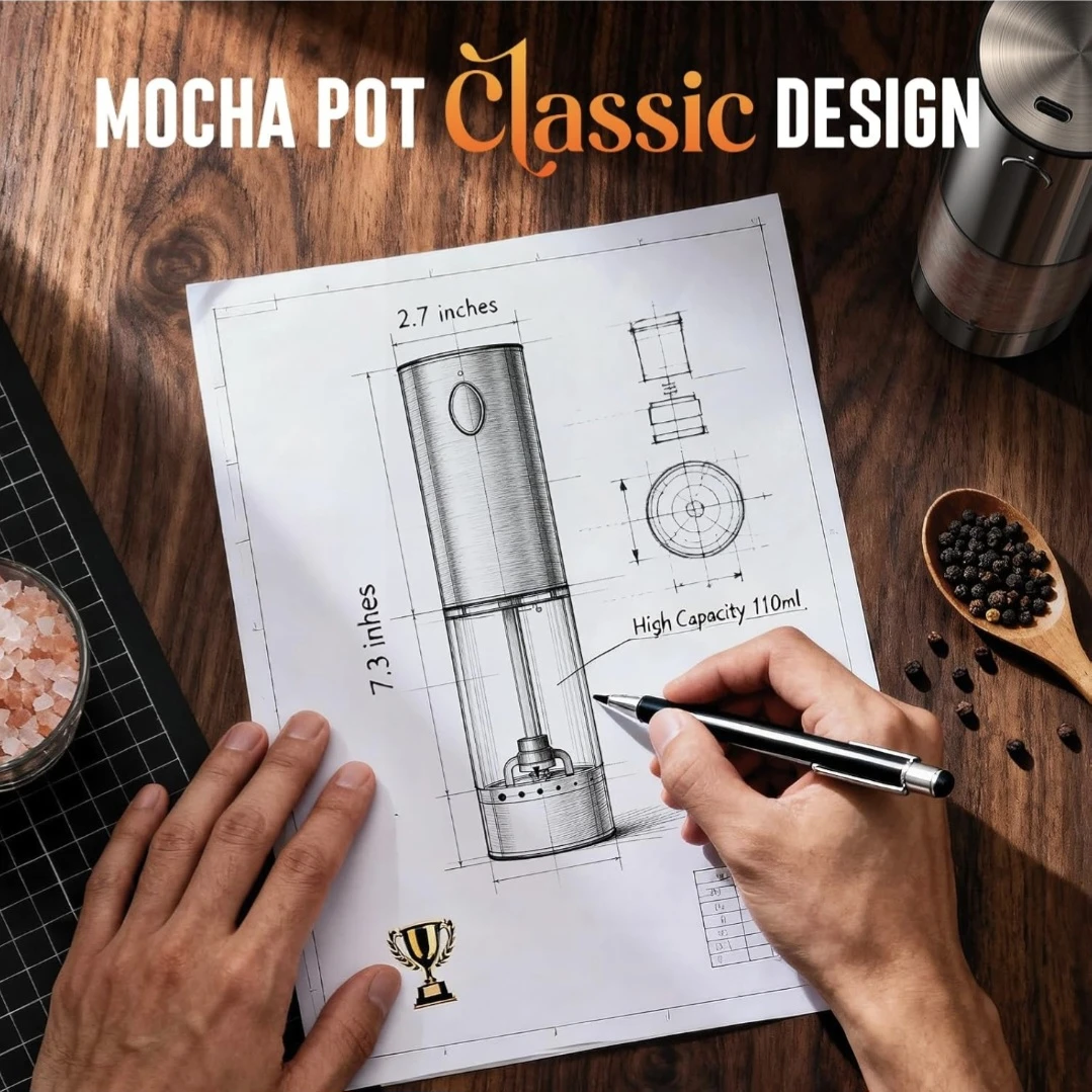 Electric Pepper Grinder Set with Large Capacity - photo 5