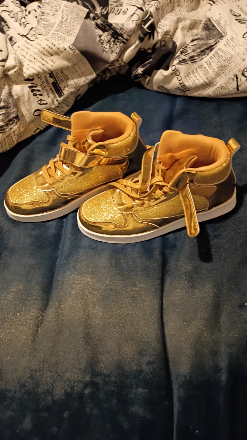 Gold High-Top Sneakers