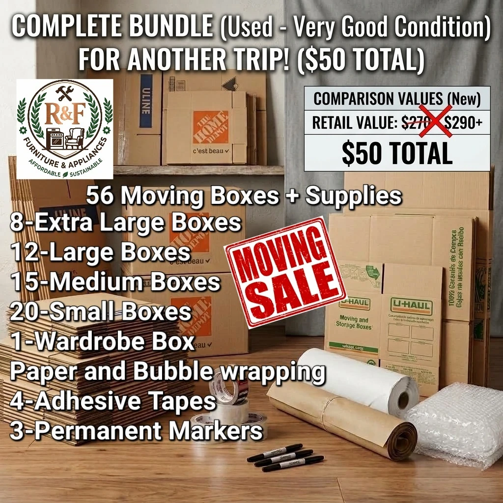 ✴️Complete Pack of Moving Boxes + Supplies