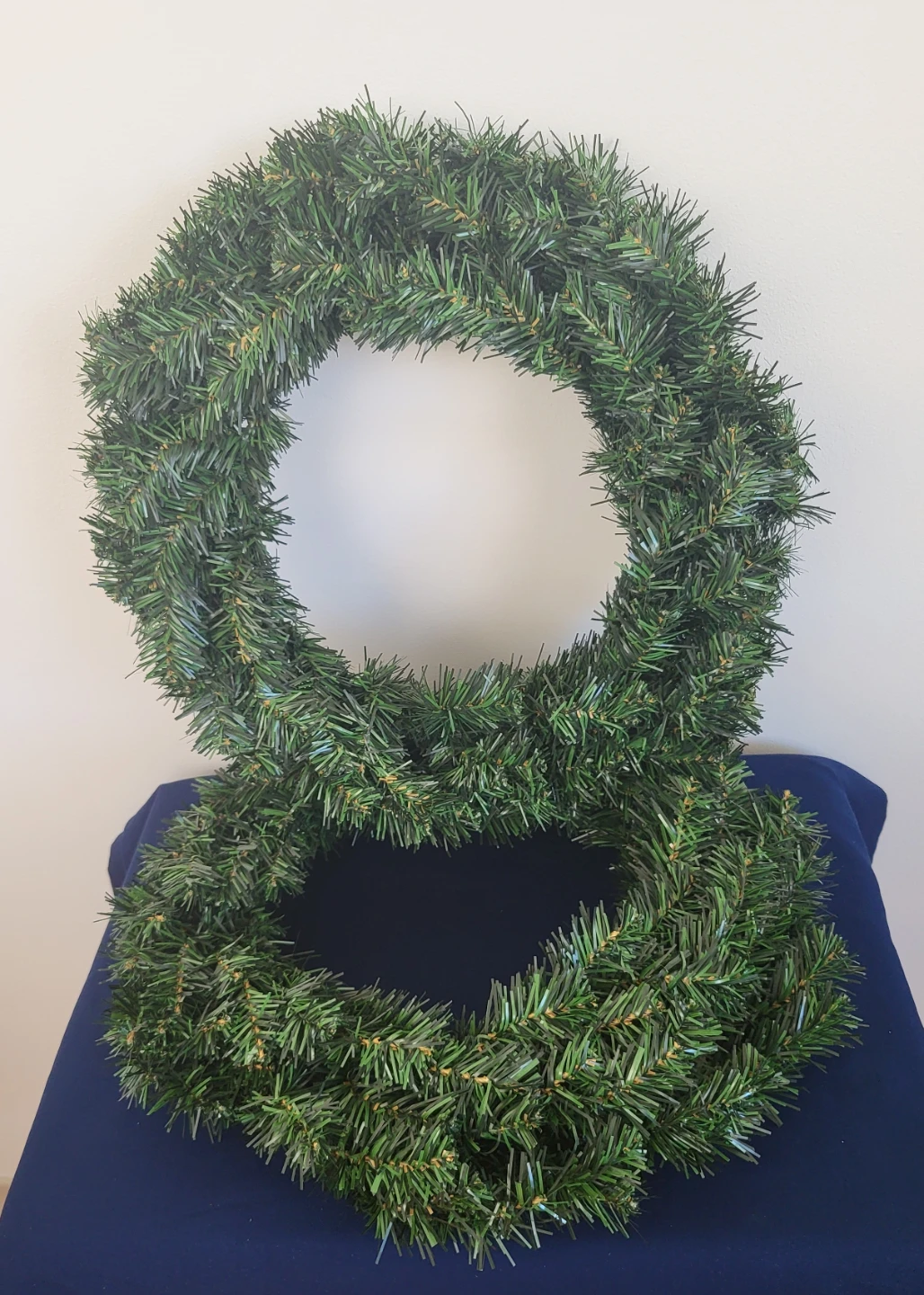 Two Artificial Evergreen Christmas Wreaths
