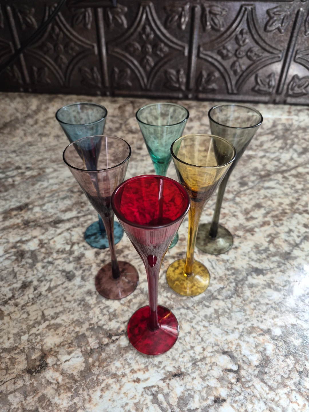 Set of 6 Multi-coloured Liqueur Glasses🏈