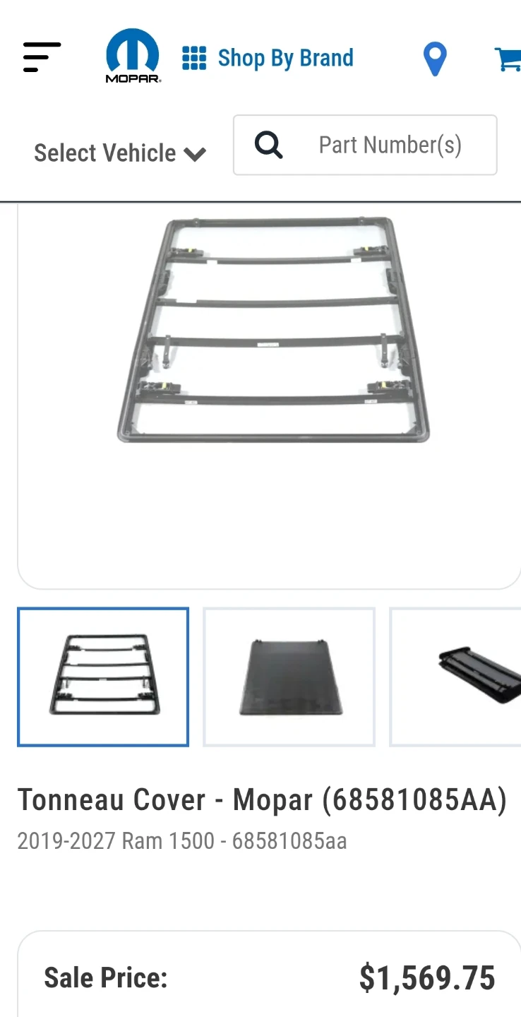 Factory Mopar tonneau cover 6.3 ft. box in excellent condition - photo 5