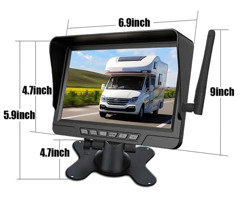 Backup Camera with Monitor 2 pcs Wireless Solar