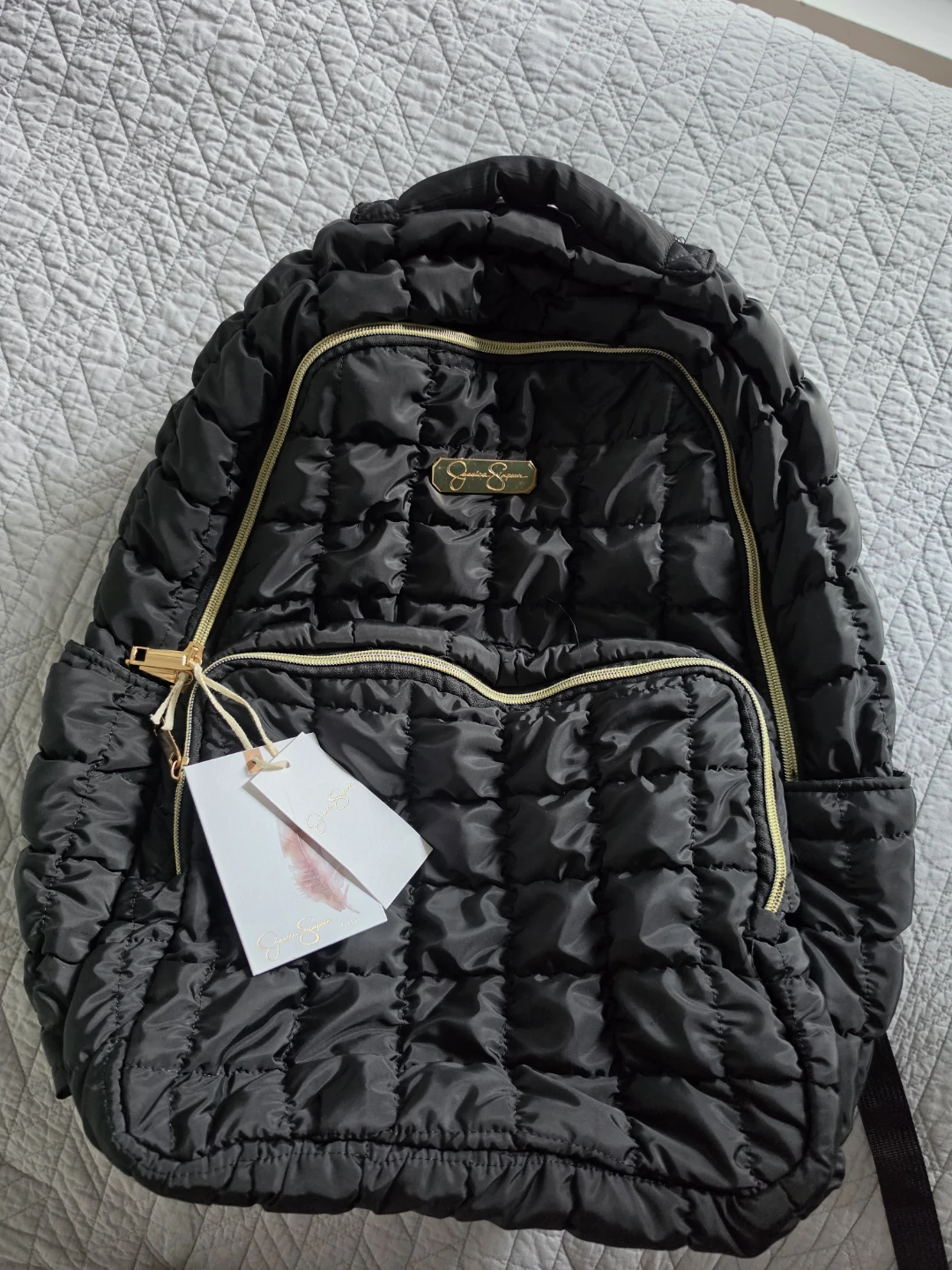 Jessica Simpson Quilted Black Backpack