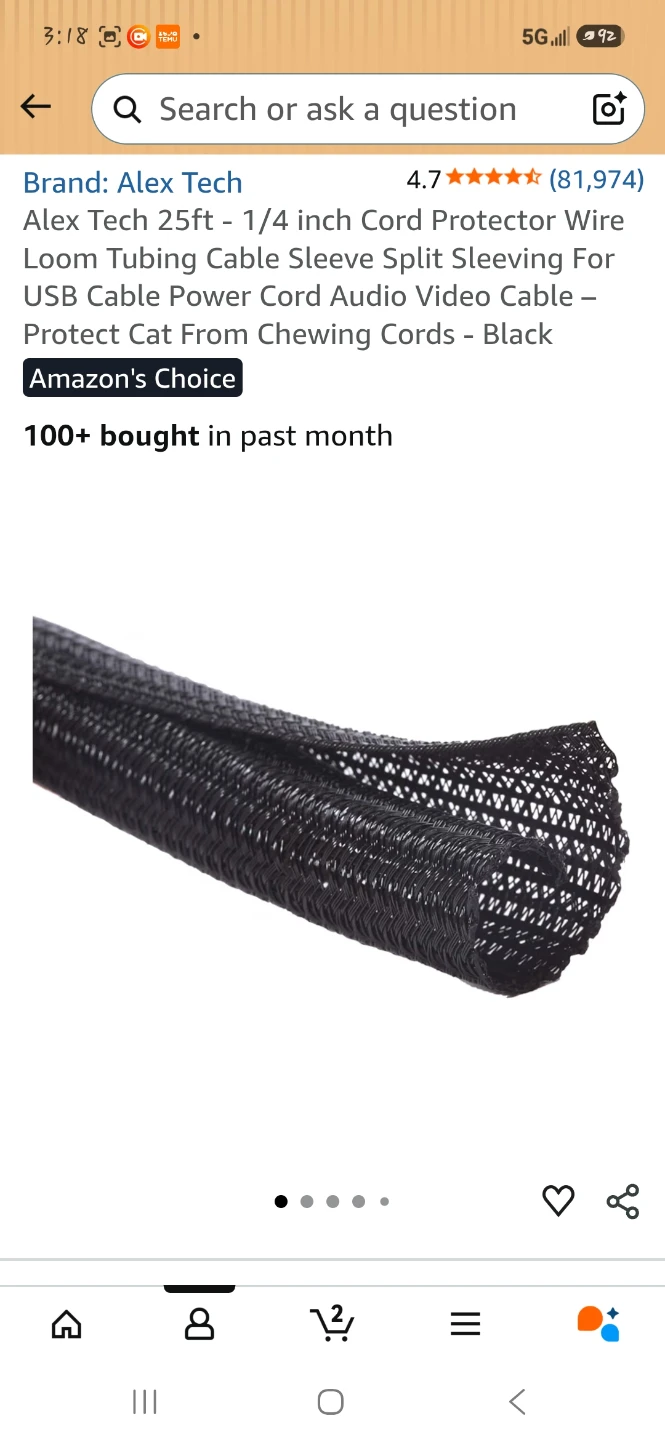 25ft Cord Protector Cable Sleeve