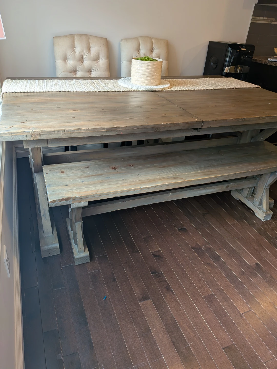 Urban Barn rustic Wood Dining Table with Bench - photo 4