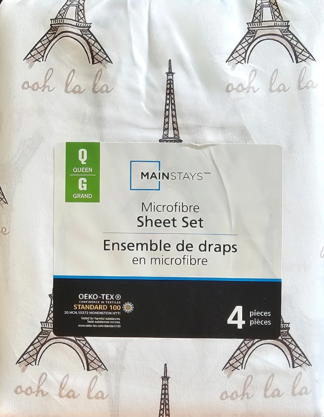 Brand New Mainstays Queen Microfibre Sheet Set 4-Piece