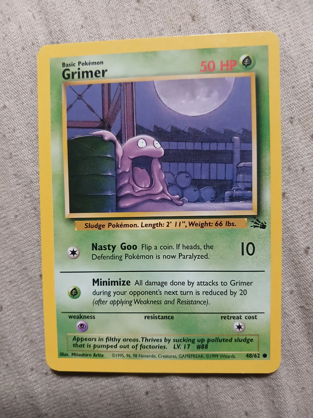 Grimer 48/62 1999 Pokémon Card