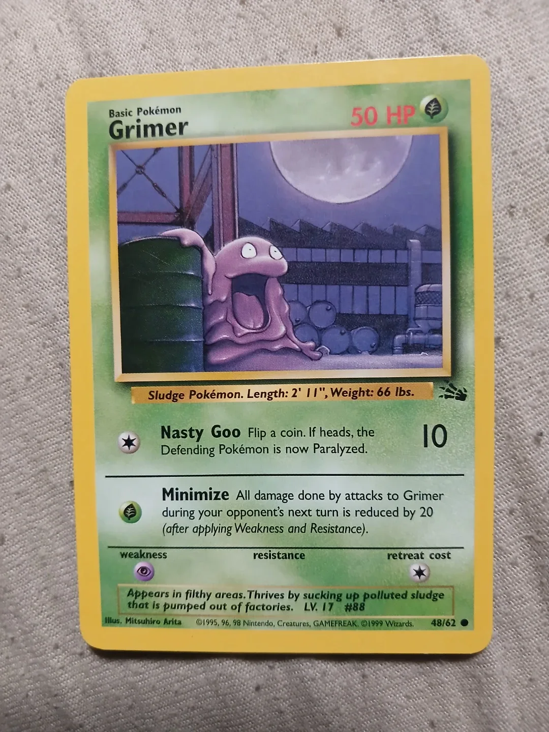 Grimer 48/62 1999 Pokémon Card