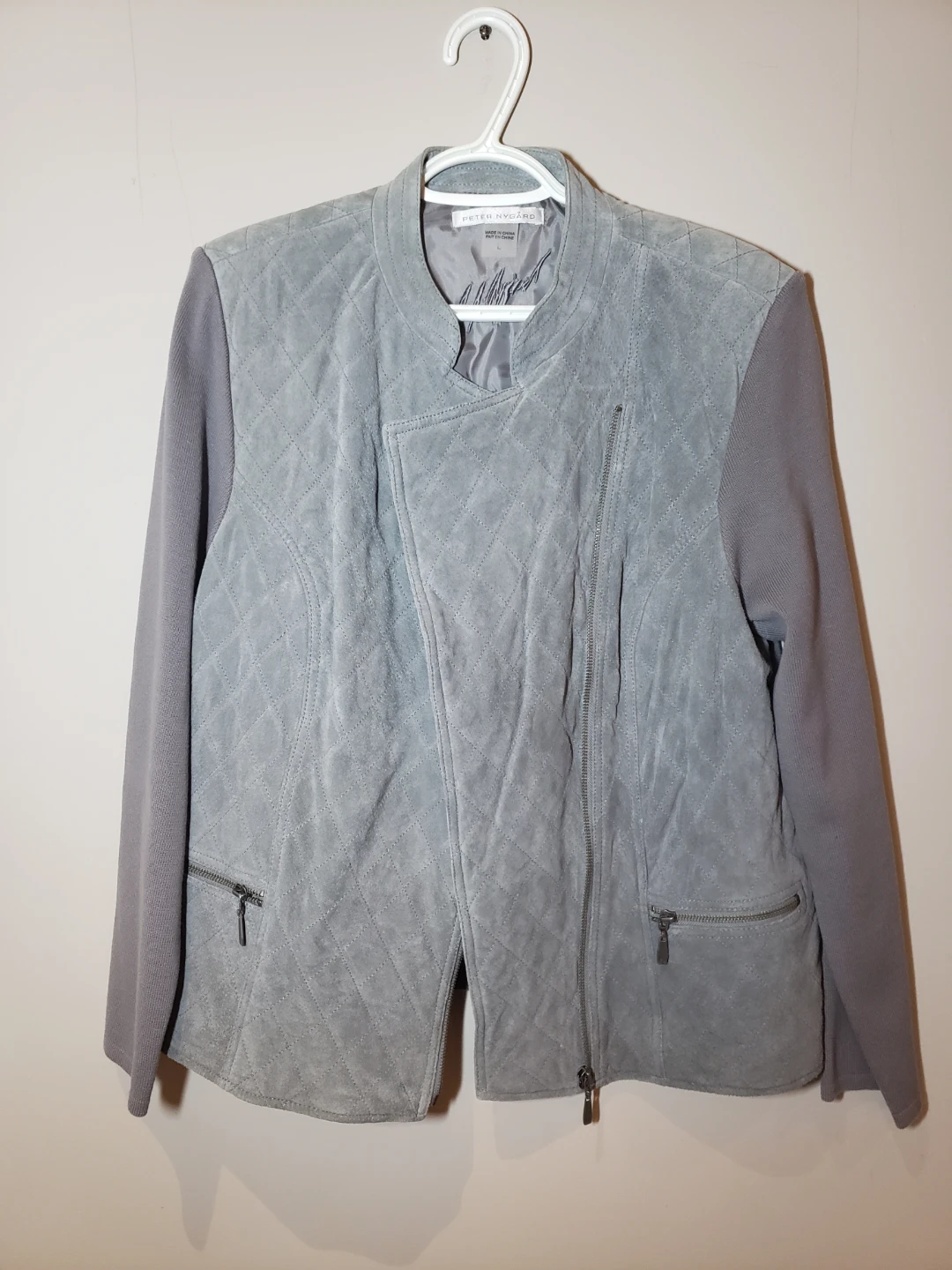 Peter Nygard Grey Suede and Knit Jacket