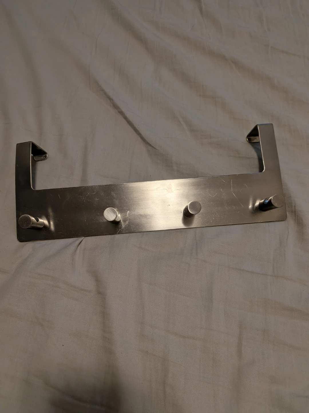 Over-the-Door Stainless Steel Hook Rack
